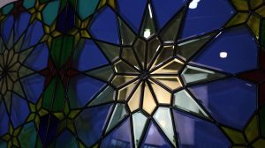 Stained glass windows in the mosque of Oman